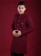 Lucknowi Work Indowestern In Wine Color